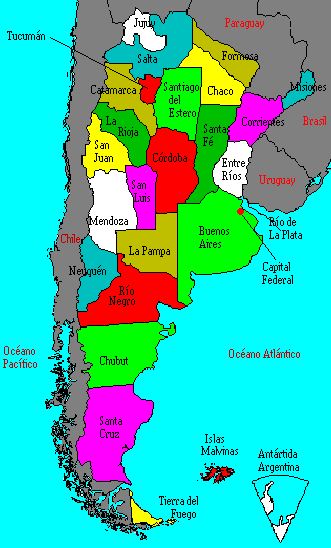 Political Map of Argentina - Argentina